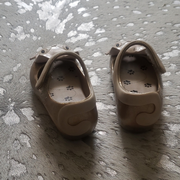 Mini Melissa Gold Glitter Kitty Cat Shoes Sz6 - Picture 6 of 8